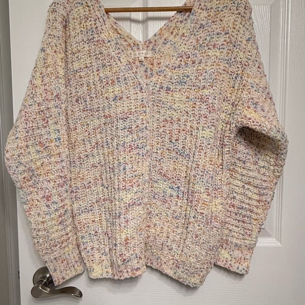 Ultra Flirt Pastel V-Neck Sweater